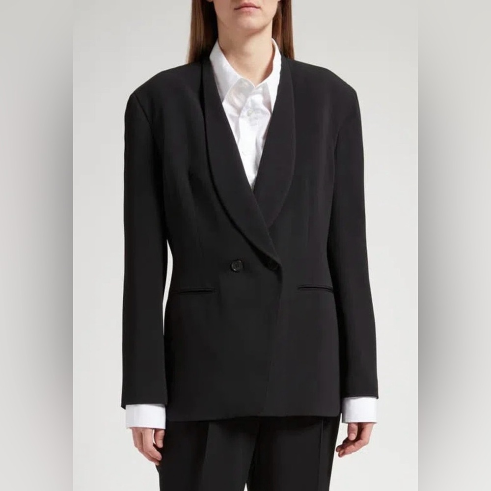 THE ROW black Alda blazer jacket double breasted shawl lapels New w/tags $2800